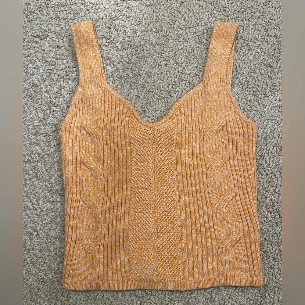 Express Orange Knit Tank Top